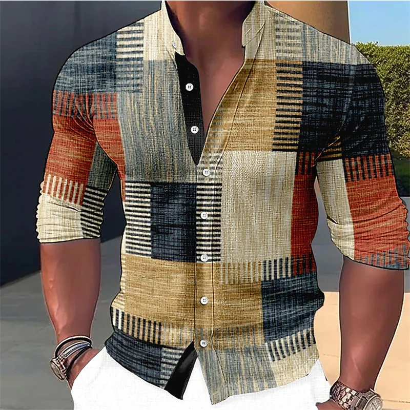 Jemmy | Camisa De Hombre Con Estampado De Cuadros Y Cuello Alto