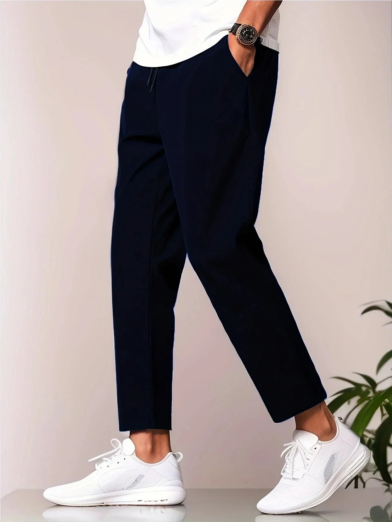 Michale - Pantalón Informal De Corte Cónico Con Bolsillos Laterales