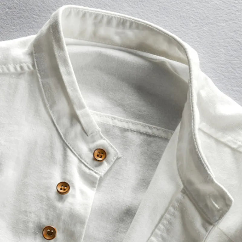Hrvoje | Camisa Manga Larga Cuello Mao