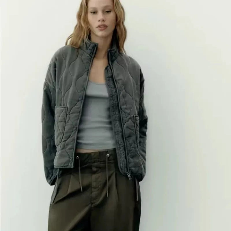 Pascale | Chaqueta Acolchada Con Cremallera Frontal Y Cuello Alto