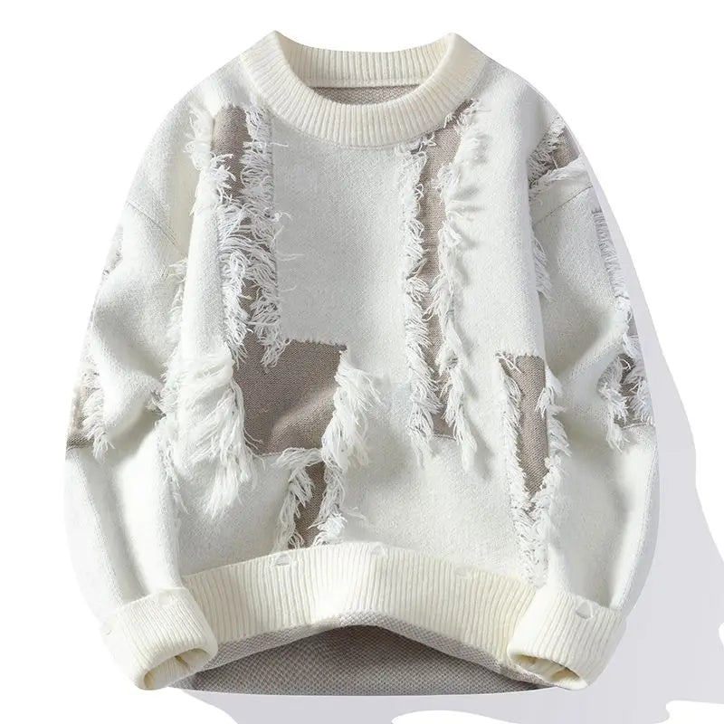 Samir | Jersey Con Diseño de Punto Deshilachado en Patchwork