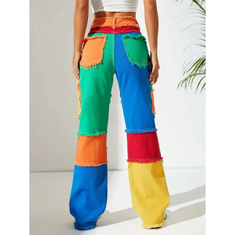 Mayra | Conjunto De Chaqueta Corta Y Pantalón Patchwork