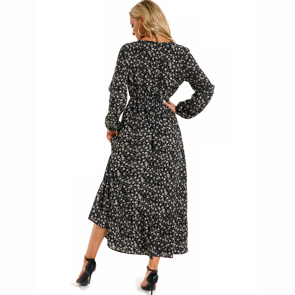 Trisha | Vestido Maxi Floral de Manga Larga