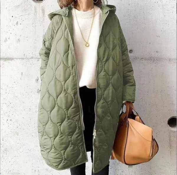 Rina | Abrigo Parka Largo Acolchado con Capucha