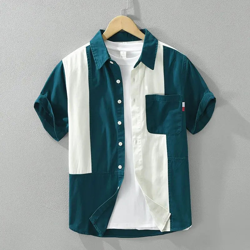 Biagio | Camisa Manga Corta Bloques Color Con Botones