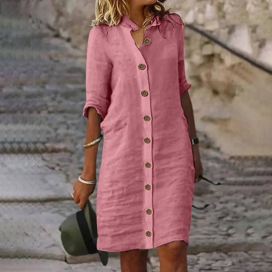 Hannika | Vestido Camisero De Mujer Con Botones en La Parte Delantera