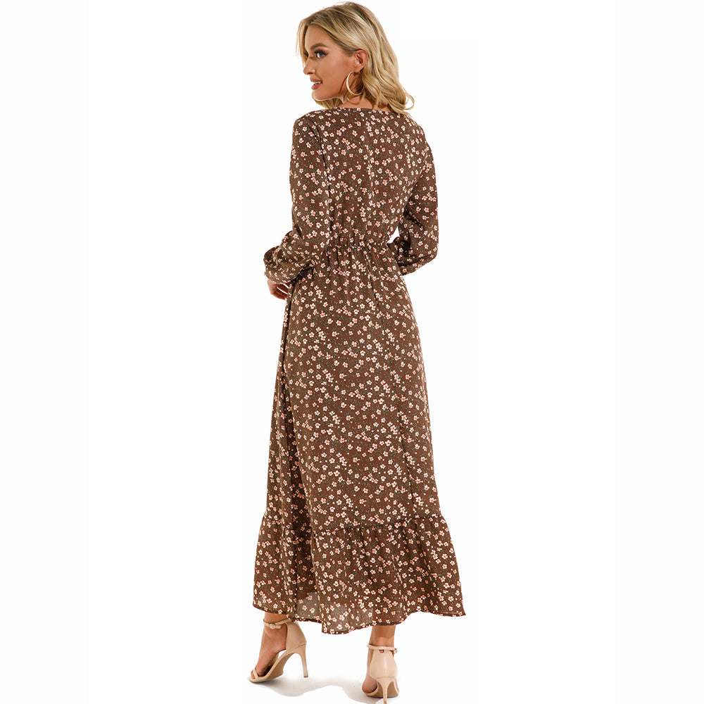 Trisha | Vestido Maxi Floral de Manga Larga