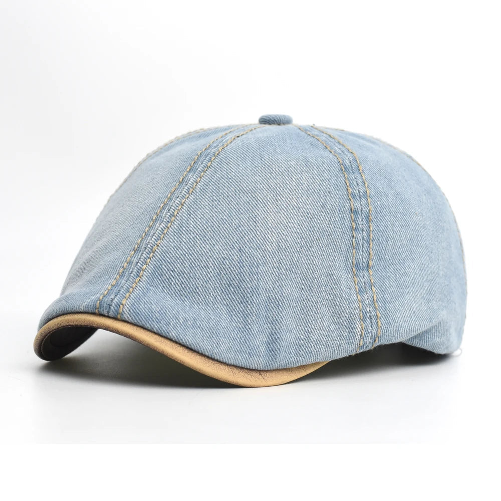 Limmz | Gorra Plana Estilo Vaquero Con Costuras en Contraste