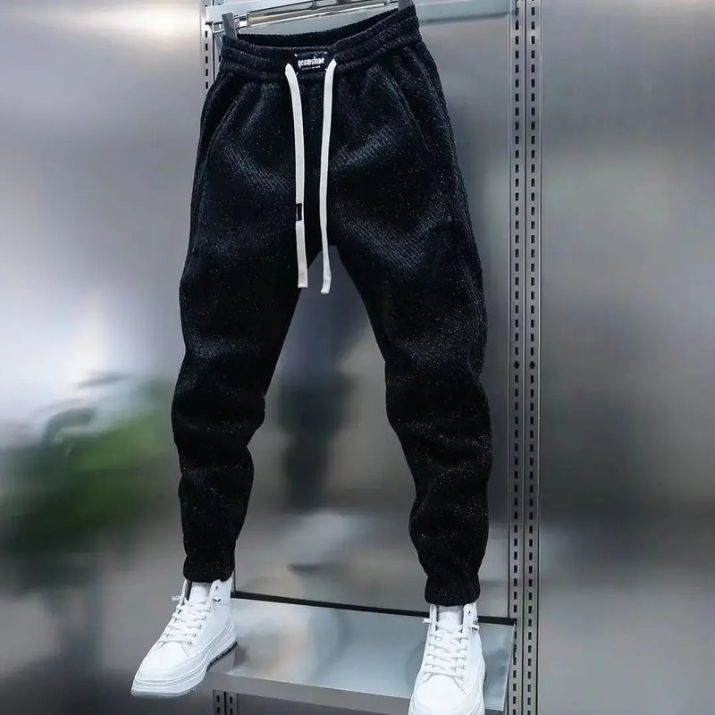 Wilberg - Pantalones Jogger con Cordón y Acabado Texturizado Con Puños Elásticos