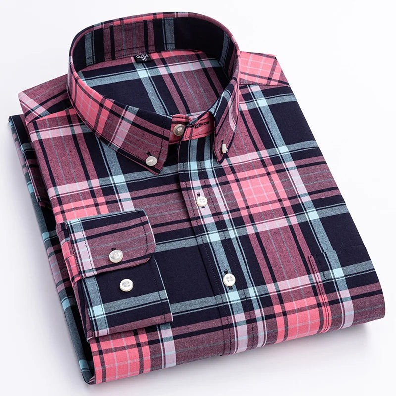 Alexandru | Camisa De Manga Larga a Cuadros Con Cuello Abotonado