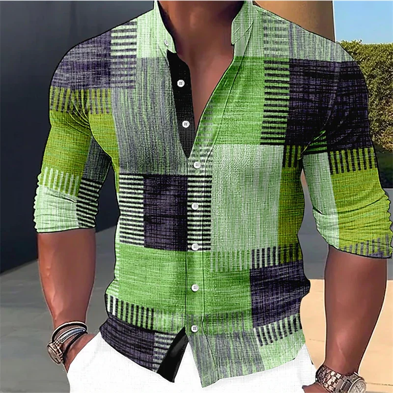 Jemmy | Camisa De Hombre Con Estampado De Cuadros Y Cuello Alto