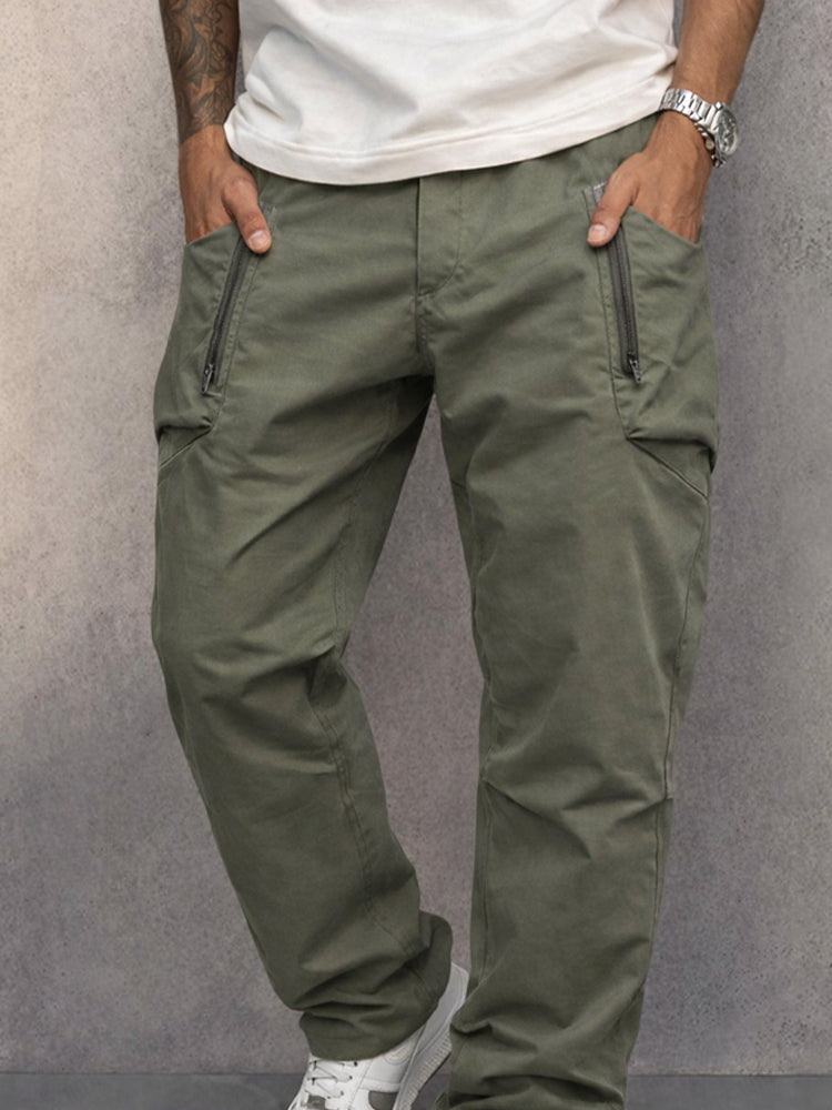 Hiskia | Pantalón Cargo Casual con Bolsillos Cremallera