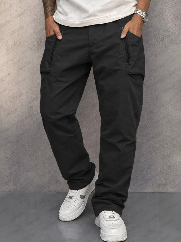 Hiskia | Pantalón Cargo Casual con Bolsillos Cremallera