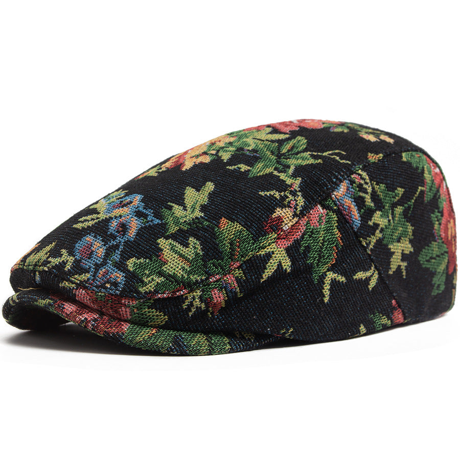 Sekou | Gorra Plana Tejida Con Estampado Floral