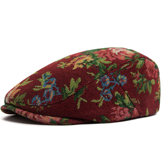 Sekou | Gorra Plana Tejida Con Estampado Floral