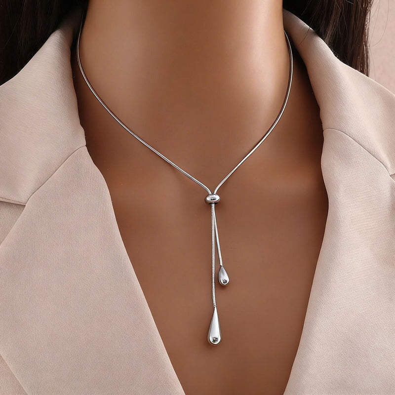 Sillyna | Collar Con Colgantes Bohemios en Forma de Lágrima Tipo Lariat