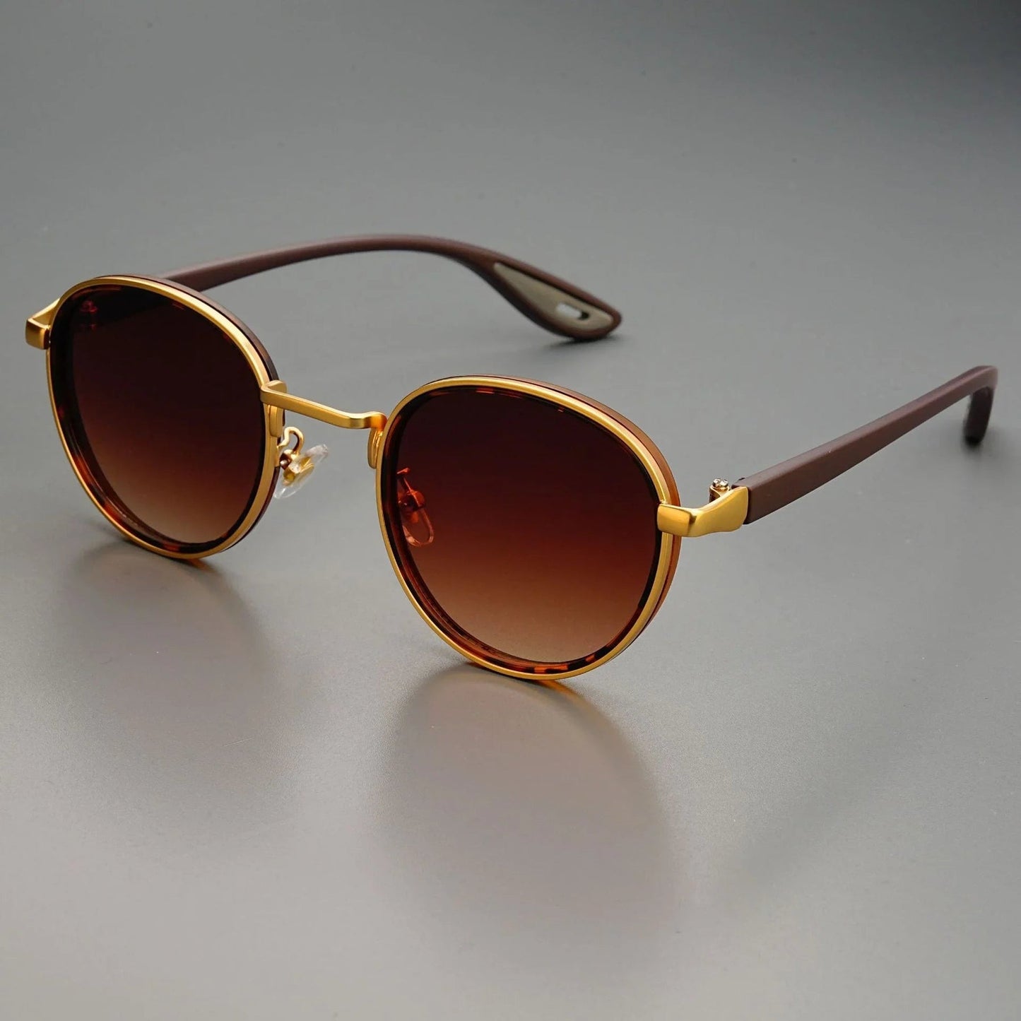 NoirGlow | Gafas Retro Redondas con Marco Doble Metálico