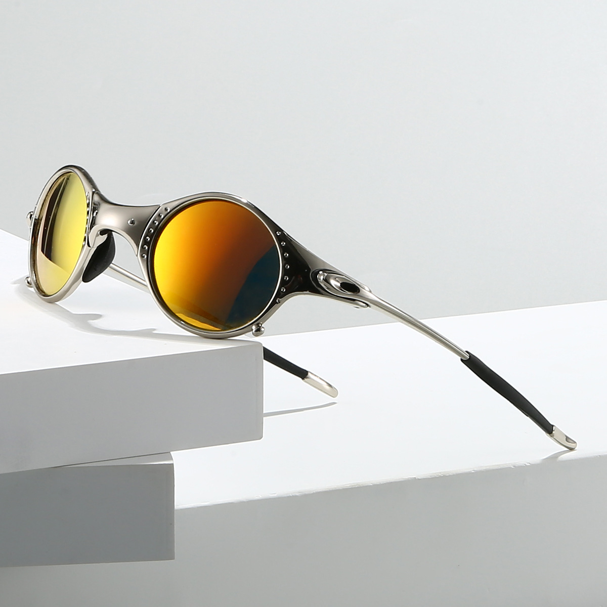 AeroShine | Gafas de sol de Metal con Lentes Redondas de Espejo