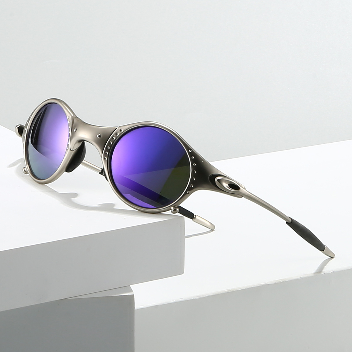 AeroShine | Gafas de sol de Metal con Lentes Redondas de Espejo