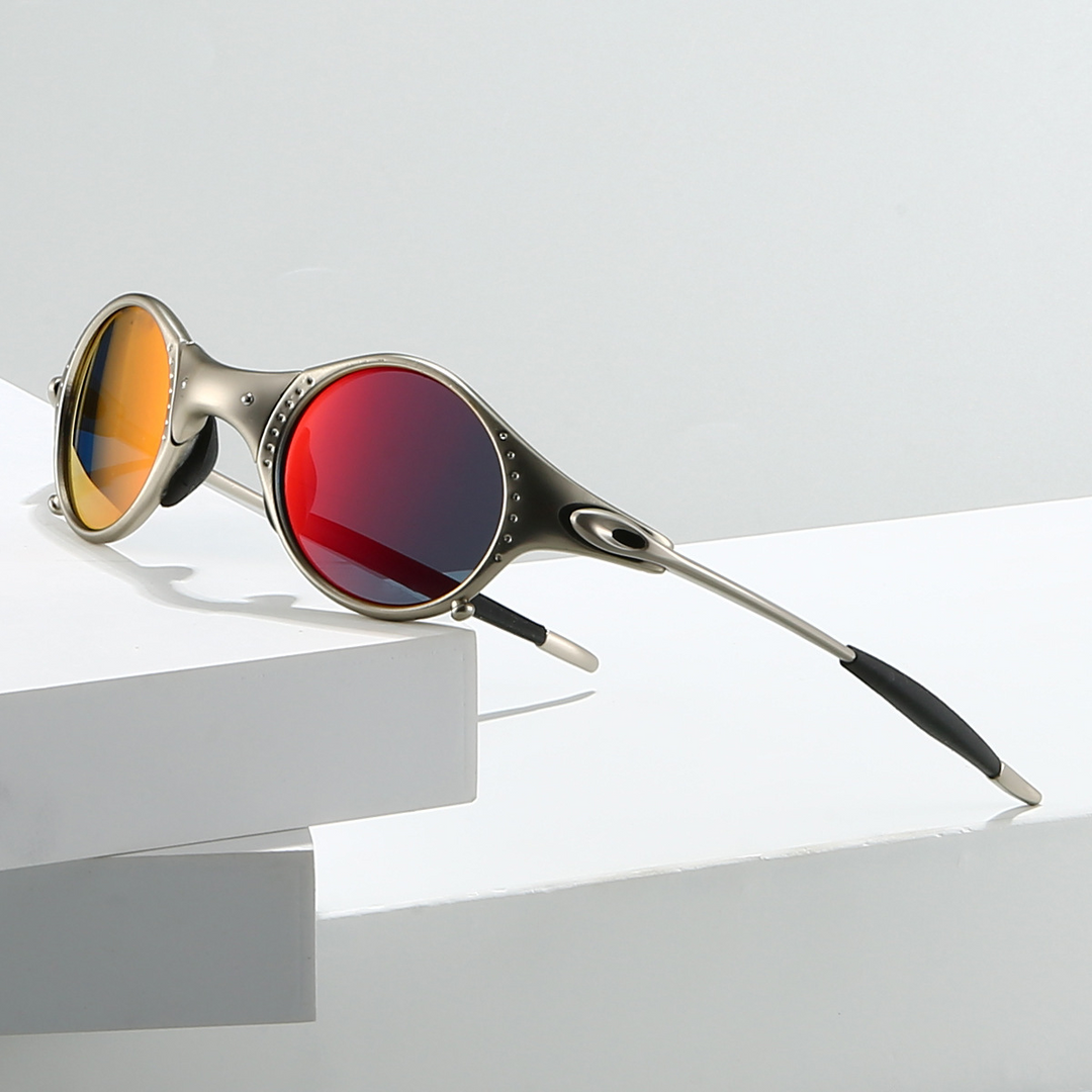 AeroShine | Gafas de sol de Metal con Lentes Redondas de Espejo