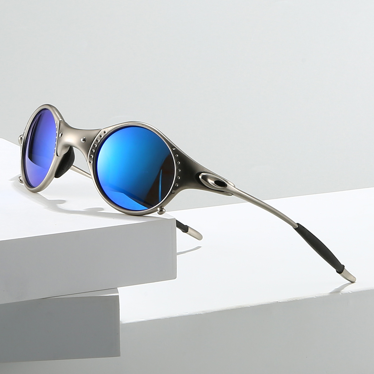 AeroShine | Gafas de sol de Metal con Lentes Redondas de Espejo