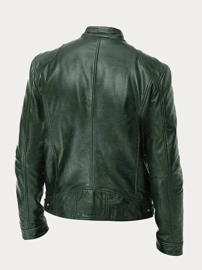 Zafeirios | Chaqueta de Efecto Cuero con Cremalleras