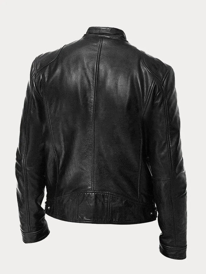 Zafeirios | Chaqueta de Efecto Cuero con Cremalleras