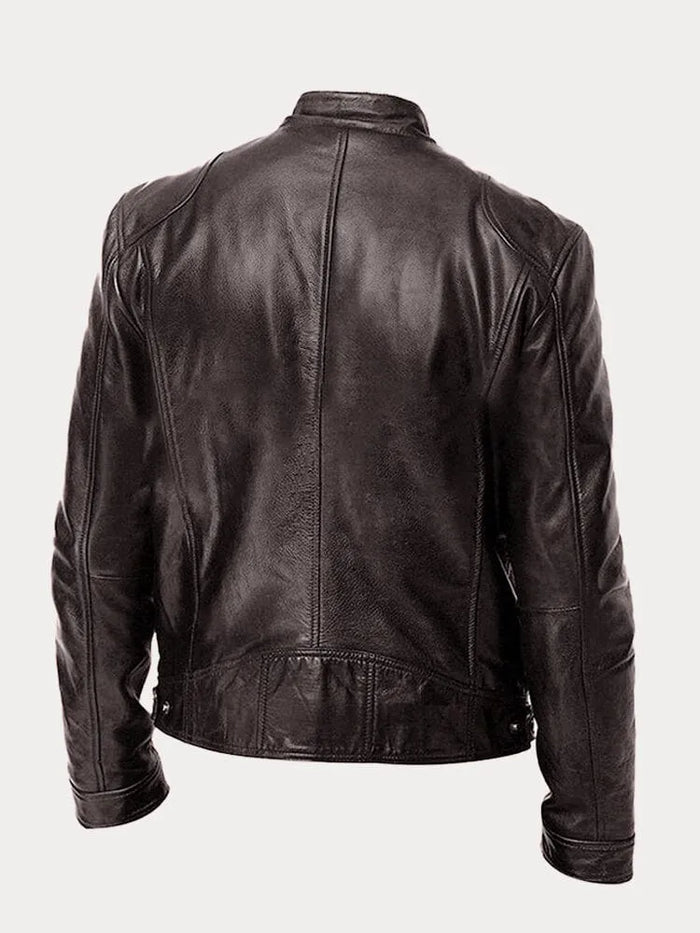 Zafeirios | Chaqueta de Efecto Cuero con Cremalleras