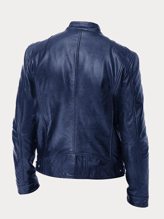 Zafeirios | Chaqueta de Efecto Cuero con Cremalleras