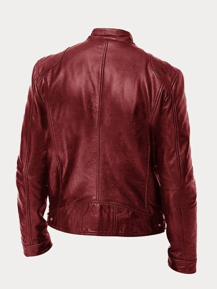 Zafeirios | Chaqueta de Efecto Cuero con Cremalleras