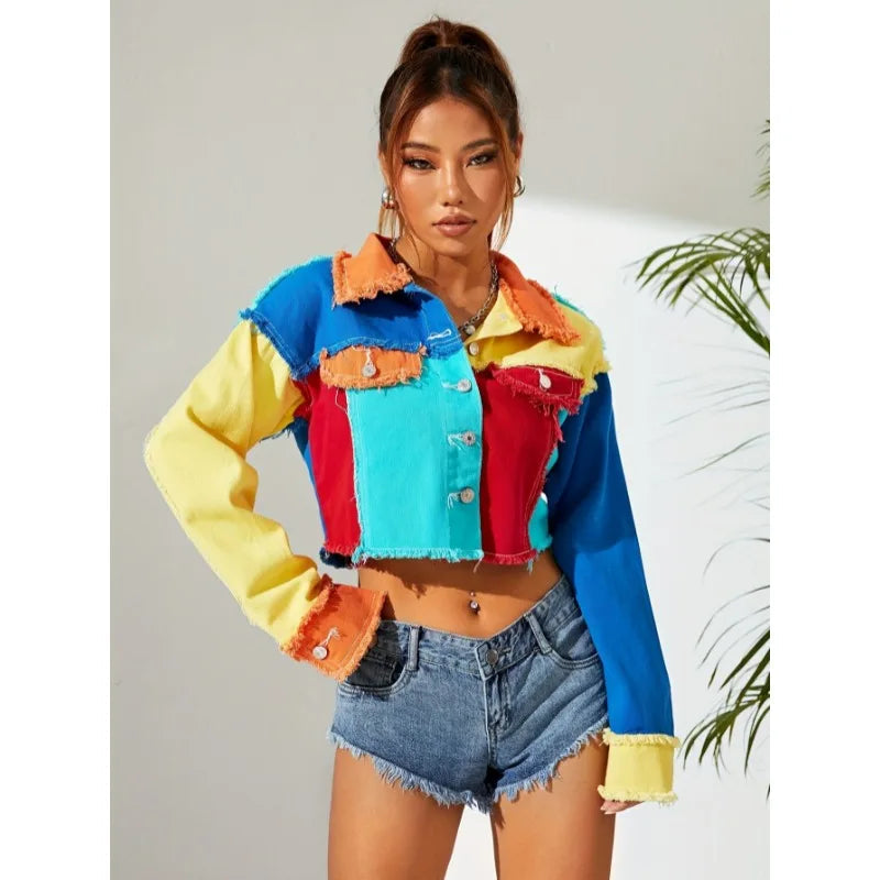Mayra | Conjunto De Chaqueta Corta Y Pantalón Patchwork