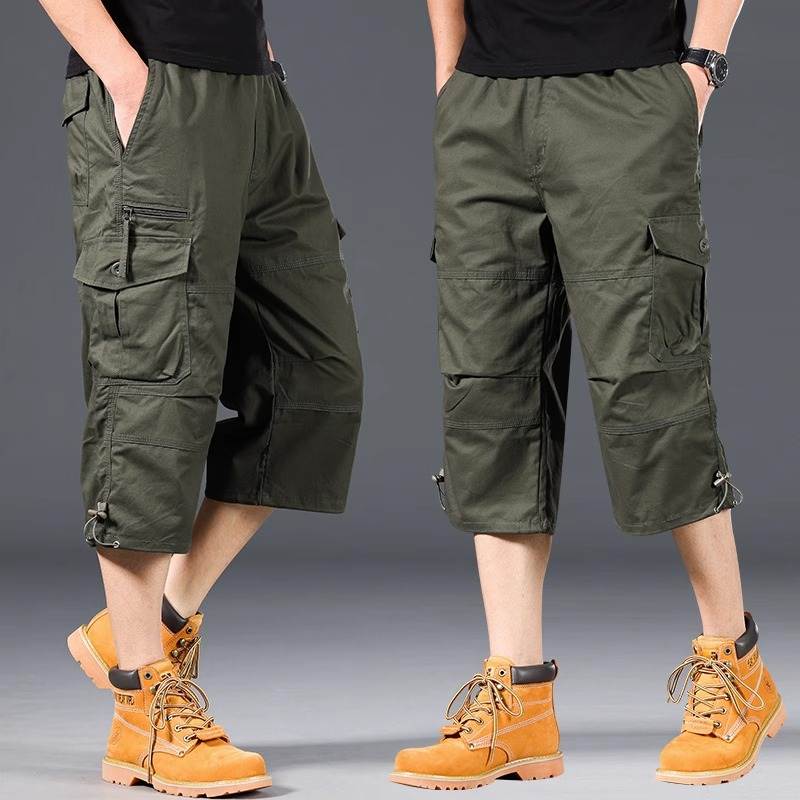 Esman | Pantalones cortos cargo de Tres Cuartos con Bolsillos,