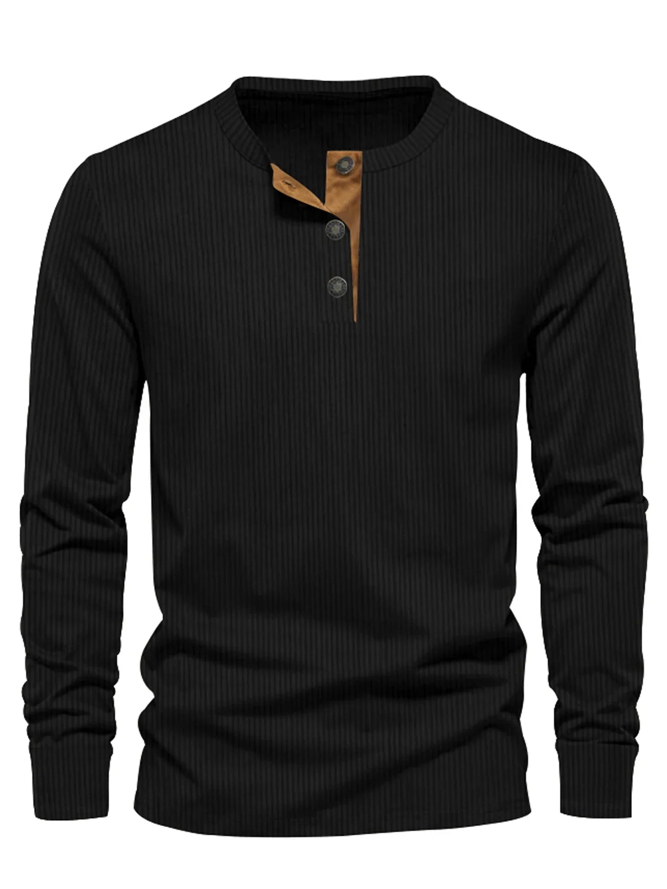 Erasto | Camiseta Acanalada De Manga Larga Con Botones