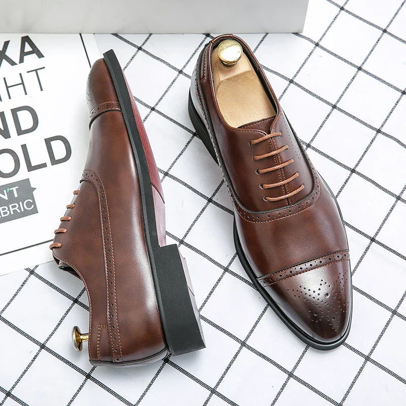 Zydan - Zapatos Oxford De Cuero Con Cordones Y Puntera Reforzada