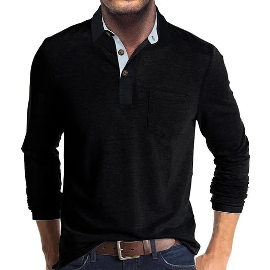 Wilfrido | Camisa Polo de Manga Larga Con Bolsillo