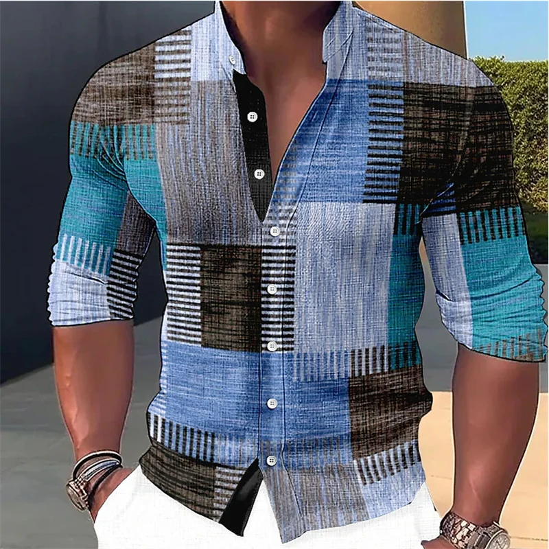Jemmy | Camisa De Hombre Con Estampado De Cuadros Y Cuello Alto