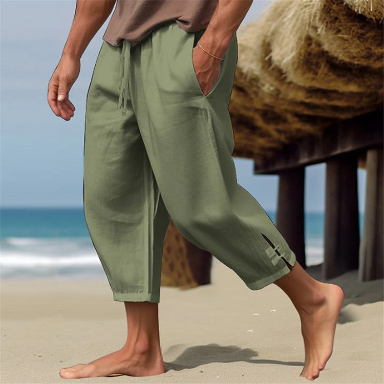 Erich | Pantalón Capri Hombre Lino Playa