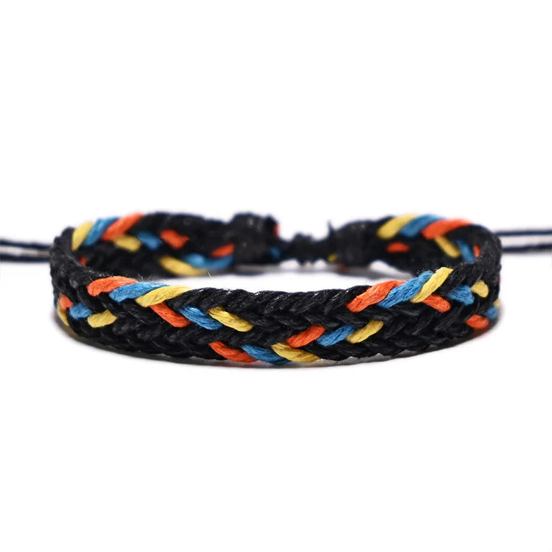 Gjergj - Pulsera Ajustable de Cuerda Trenzada Con Cierre de Nudo Deslizante