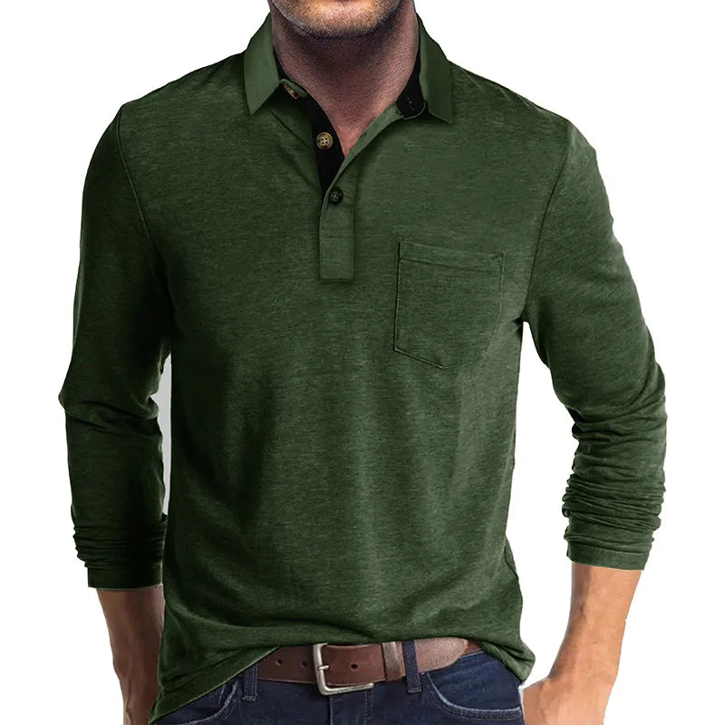 Wilfrido | Camisa Polo de Manga Larga Con Bolsillo