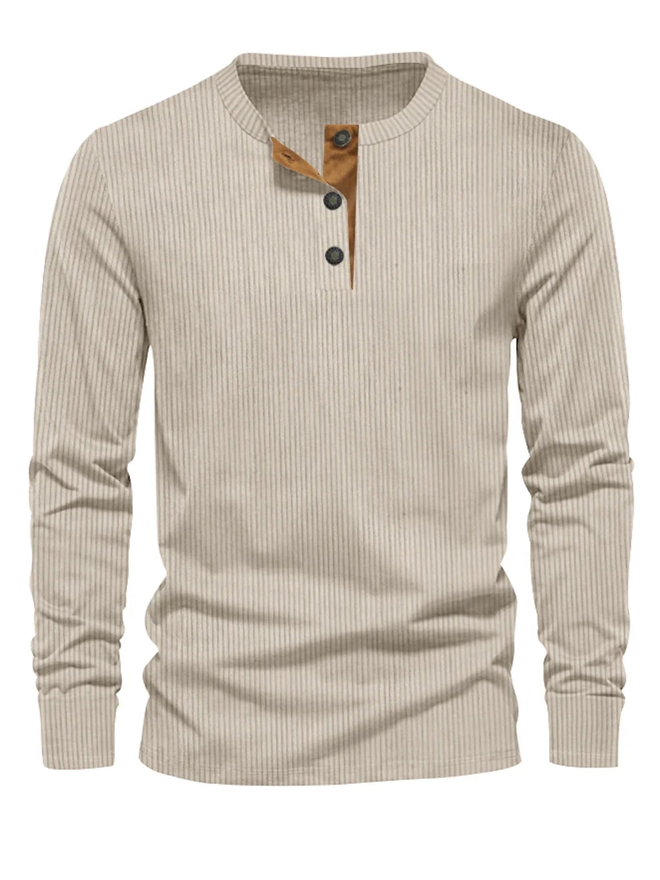 Erasto | Camiseta Acanalada De Manga Larga Con Botones