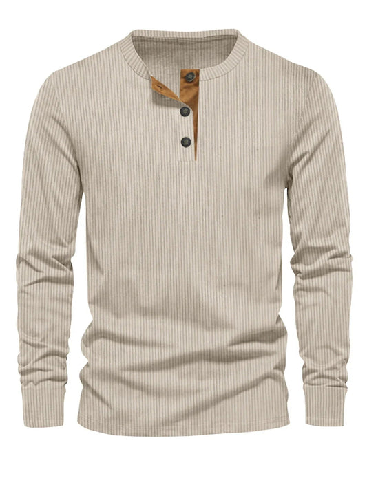 Erasto | Camiseta Acanalada De Manga Larga Con Botones