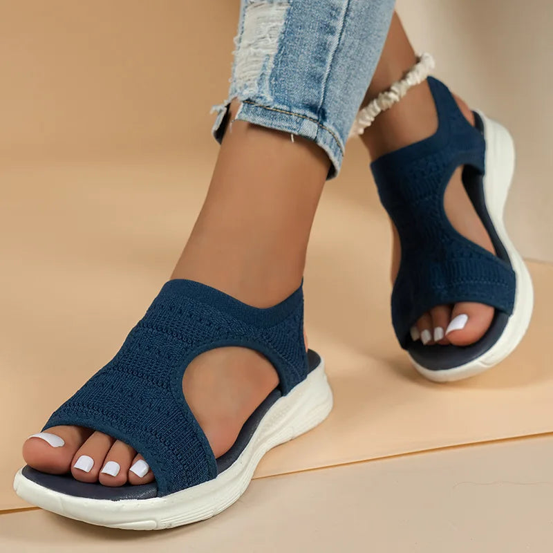 Vicenta | Sandalias Sin Cordones De Punto Con Puntera Abierta