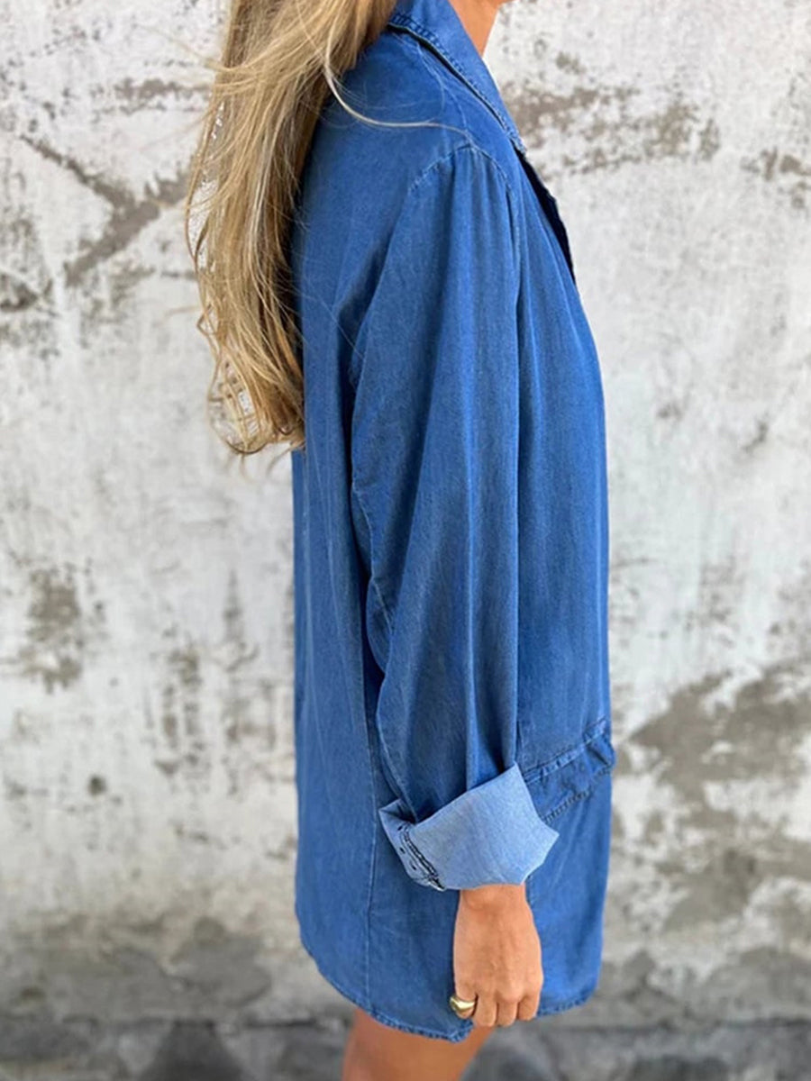 Romilda | Chaqueta Denim Talla Grande Con Botones Frontales