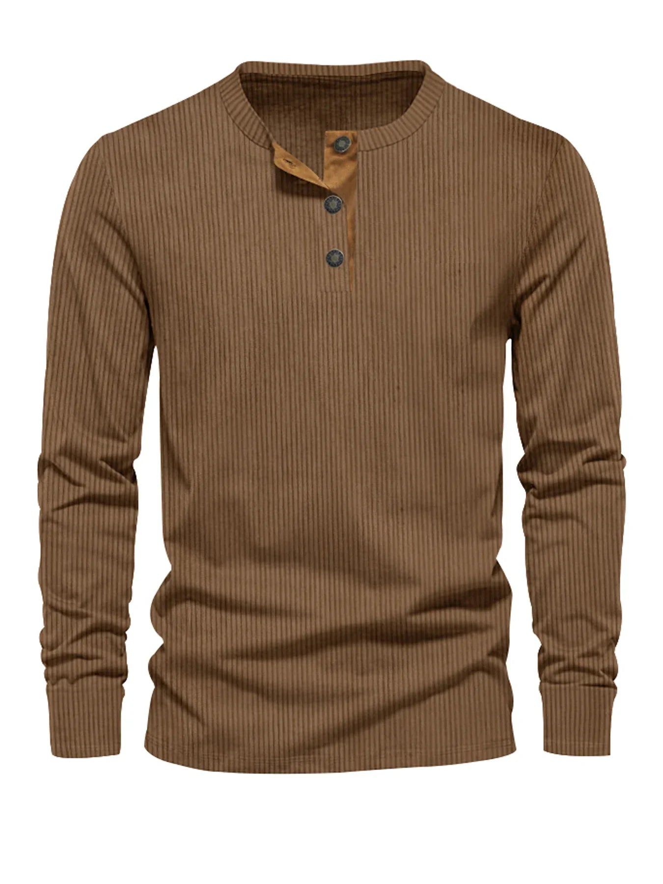 Erasto | Camiseta Acanalada De Manga Larga Con Botones