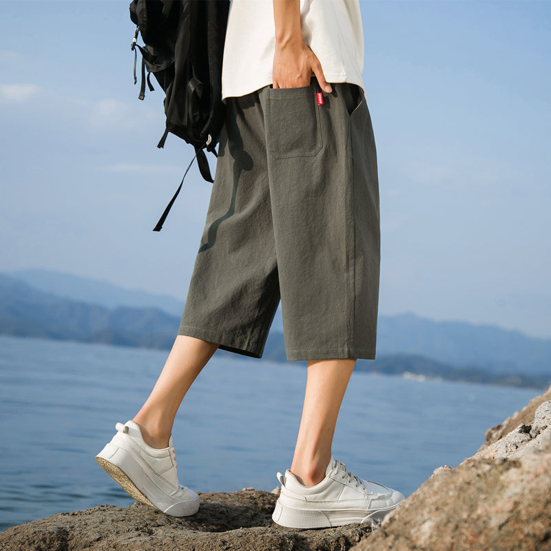 Nelson | Pantalones Informales De Corte Corto Y Pierna Ancha Con Cordón