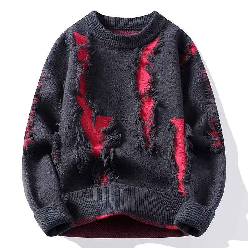 Samir | Jersey Con Diseño de Punto Deshilachado en Patchwork
