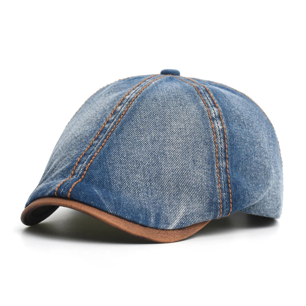 Limmz | Gorra Plana Estilo Vaquero Con Costuras en Contraste