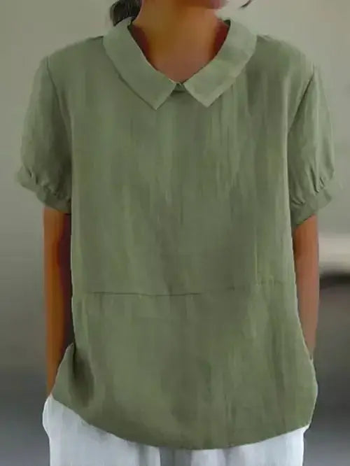 Henny | Blusa Manga Corta con Cuello Peter Pan