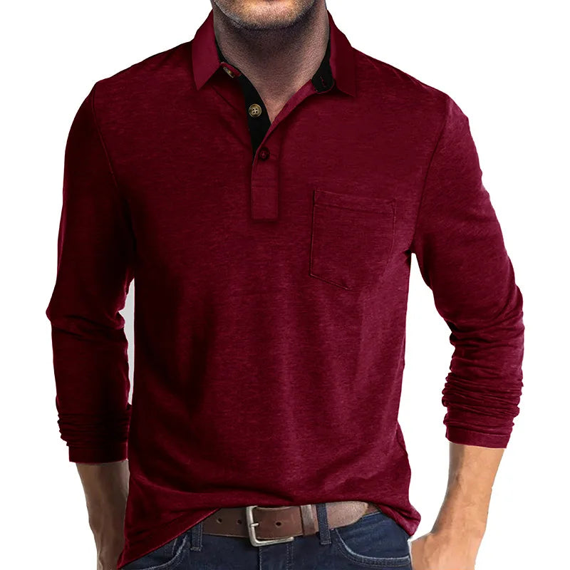 Wilfrido | Camisa Polo de Manga Larga Con Bolsillo