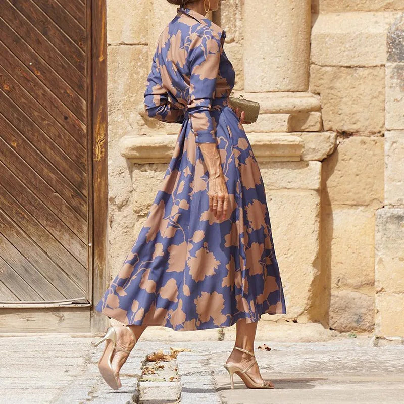 Verina | Vestido Midi Floral con Escote en Pico